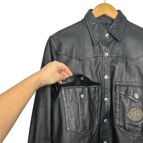 Harley Davidson Vintage Classic Leather Motorcycle Snap Jacket Women’s Medium - Picture 7 of 16